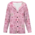 thumbnail image 5 of 2025 Women's Christmas Cardigans Snowflake Print Long Sleeve Button Knitted Sweater Casual Fall Winter Holiday Party Clothes, 5 of 5