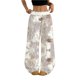 thumbnail image 1 of Pantalones harem informales elásticos de pierna ancha con cintura y estampado de camuflaje de hoja de arce for mujer, 1 of 5
