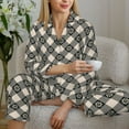 thumbnail image 6 of Sikiie Daisy Plaid Black Women's Long-Sleeve Shirt and Full-Length Bottom Pajama Set (s-xxl)-Medium, 6 of 7