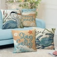 thumbnail image 4 of Summer Hello Beach Decorative Throw Pillow Covers 18 x 18 Set of 4, Spring Blue Heron Bird Crab Coastal Outdoor Pillowcase, Stay Salty Starfish Shell Nautical Cushion Case Home Decor, 4 of 7