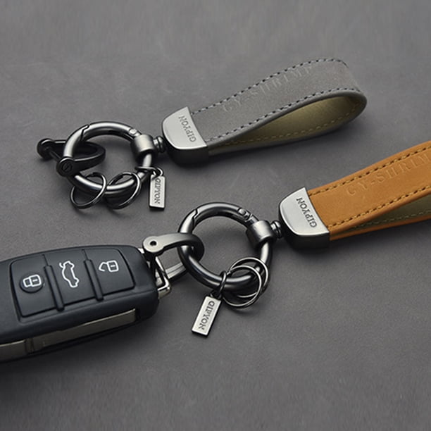 Luxury Leather Lanyard Keychain Car Key Ring Holder Wear-resistant