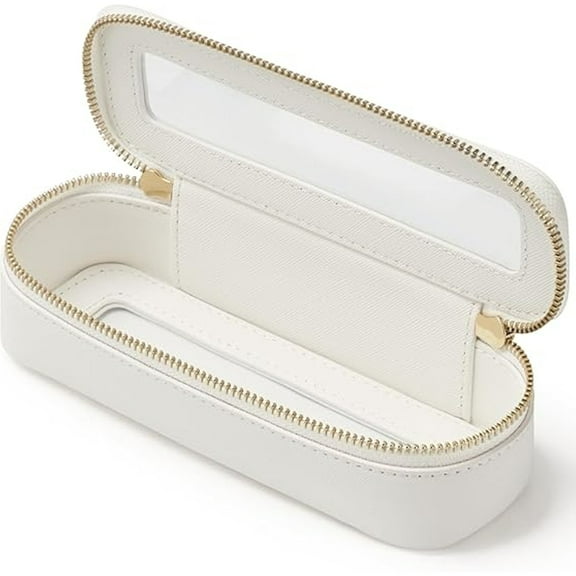 OFEFE Clear Makeup Bag Travel Cosmetic Case Transparent Toiletry Bag with Zipper, Portable Make Up Organizer Traveling Compact Car Bag for Essentials