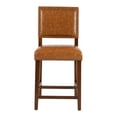 thumbnail image 3 of Linon Bristol 24" Indoor Wood Counter Stool, Caramel Faux Leather, 3 of 12
