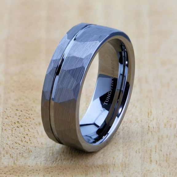 Metals Jewelry Unisex Tungsten Carbide 4mm Wedding Band Honeycomb Design Black Plated Ring Size 4.5