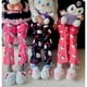 thumbnail image 5 of Sanrio Hello Kitty pijamas pantalones negro Rosa Anime franela mujeres cálido lana blanco dibujos animados Casual casa pantalón otoño Grils pantalones, 5 of 7