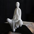 thumbnail image 4 of Estatua de cerámica bnca de , decoración para hogar, bonita estantería decorativa , perfecl Estatua de Buda, 4 of 7