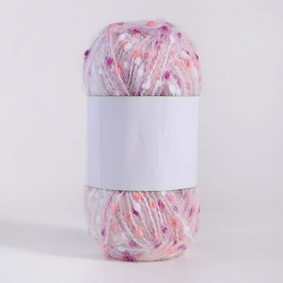 Namzi 100g Colorful Dots Mohair Yarns Soft Thread DIY Hand Knitted Crochet Woven for Scarf Shawl Crafts,Light Pink