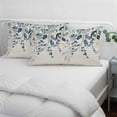 thumbnail image 3 of Navy Blue Eucalyptus Pillow Covers, Linen Long Throw Pillow Case, Farmhouse Weeping Leaves Linen Holiday Pillow Protector Decorative Cushion Cover for Living Room/Bedroom 12" x 20", 3 of 8