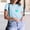 Blue, variant on Graphic Tees for Women Fashion Reflective Print Short Sleeve T Shirt Crop Top for Women Activewear Top with High Visibility Design and Breathable Black M