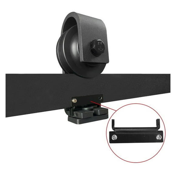 Bi-Folding Sliding Barn Door Hardware Kit, Heavy Duty Black Roller Track Kit For 2/4 Doors Smoothly Quietly Easy To Install ,Long Lasting