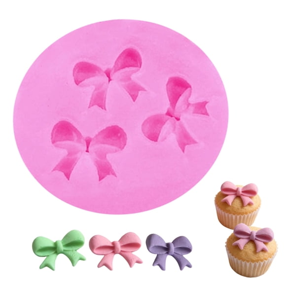 Chocolate Molds,Cake Pop Mold Bows Silicone Fondant Sugar Candy Cake Bow Craft DIY Fondant Cake with Bow Shaped Liquid Silicone Cake Baking Tool(B)