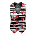 thumbnail image 5 of ZTKWD Mens Suits Vest Valentines Heart Print Pattern Button Down Blazer Fashion Lightweight Slim Casual Suit Jacket, 5 of 5