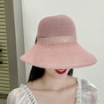 thumbnail image 4 of Shenmeida Women Sun Hat Foldable Sun Protection Cap Summer Wide Brim Empty Top Beach Hollow Out Hat Headwear, 4 of 7