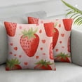 thumbnail image 2 of COMIO Throw Pillow Cover Red Strawberries Square Pillow Case Decorative Cushion Cover Pillowcase for Sofa  2pc, 2 of 6
