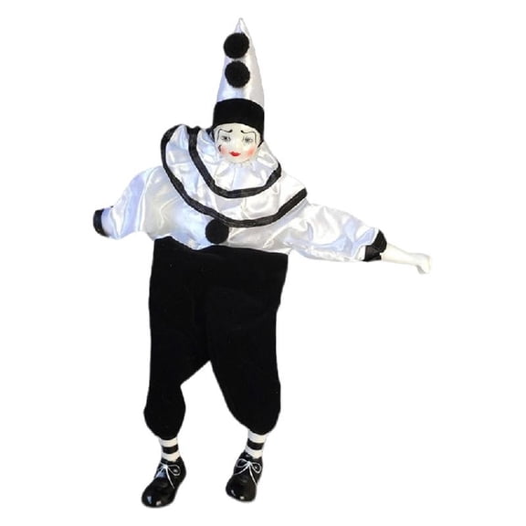 Puppet Porcelain Harlequin Doll in Brocade Clothes For Valentine for Living Room and Bedroom Decors