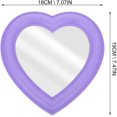 thumbnail image 2 of Espejo de maquillaje de corazón Espejo de pared en forma de corazón Espejo cosmético de mesa con soporte Espejo de tocador Soporte portátil Espejo de mesa Rosa Namotu CZMR-HY245-2, 2 of 7