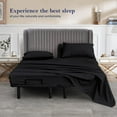 thumbnail image 2 of Queen Size 36" Split Top Flex Head Sheet Set - 100% Microfiber, Adjustable Bed, 4-Piece Set, 15" Deep Pockets Color Black Solid, 2 of 5