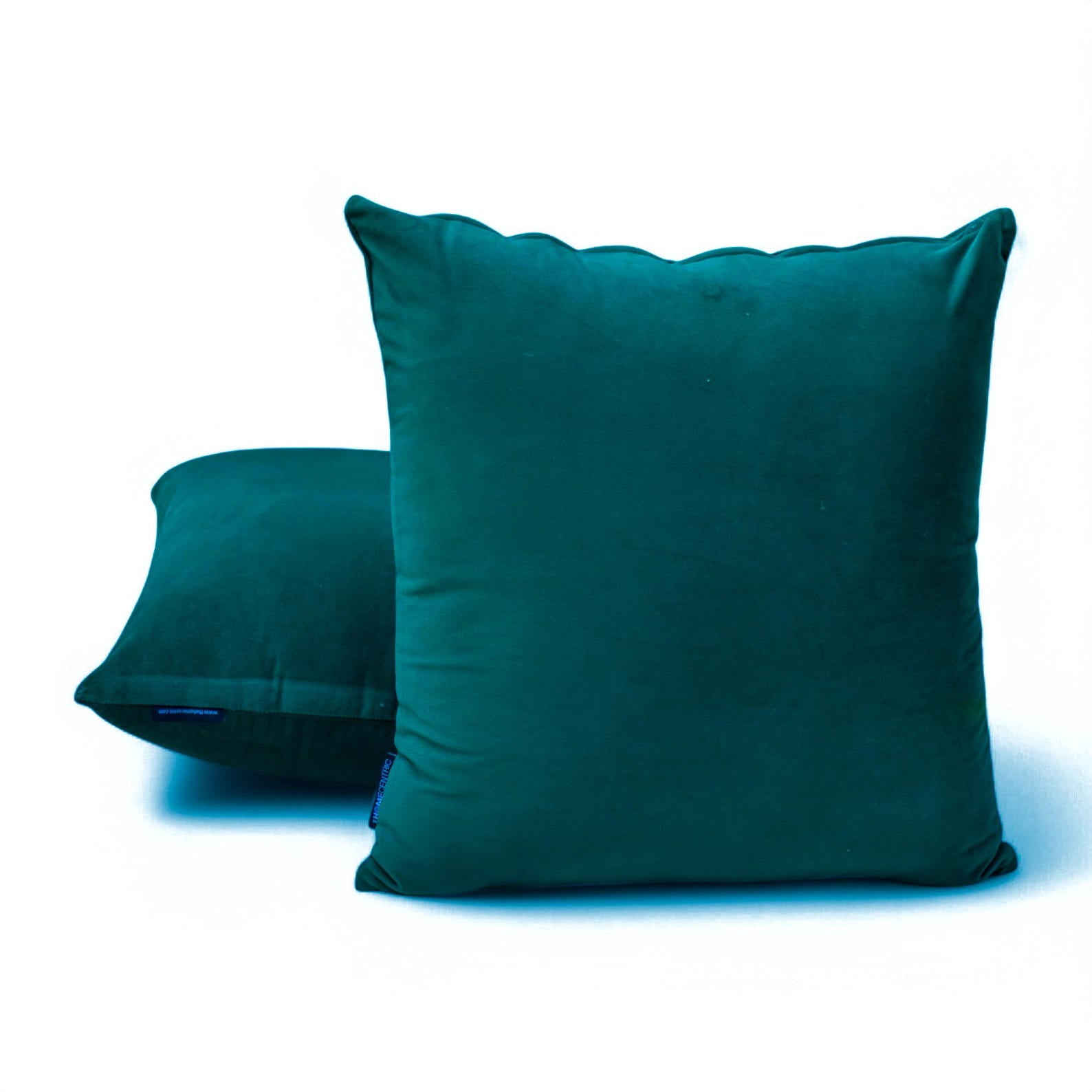 Peacock Decorative Throw Pillow Covers 20"x20" | Pack of 2 Modern Plain Velvet Cushion Cover | Solid Color Pillowcases for Couch, Sofa Bedroom & Living Room, Modern Home Décor - Peacock Velvet
