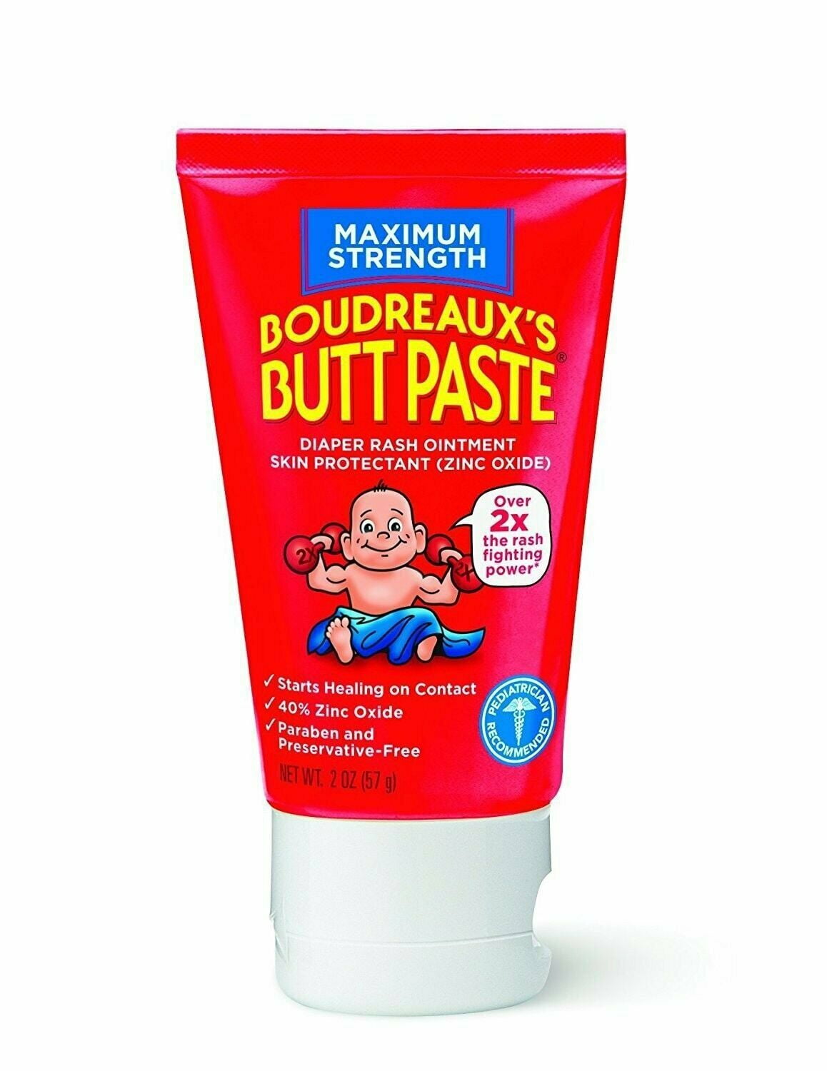 Boudreaux's Butt Paste Maximum Strength Diaper Rash Ointment, 2 Oz Tube, 3-Pack