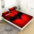 thumbnail image 6 of Gusuhome Boys Bats Fitted Sheet Set Superhero 3D Printing Bedding Set Queen for Teens 2 Piece (1 Deep Pocket and 1Pillowcases) Microfiber Bed Sheet Set for Kids and Man Red Black, 6 of 6