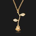 thumbnail image 2 of Pendentif Feuille de Rose Mode Femme Collier Chaîne Longue en Alliage Bijou de Fête Cadeau, 2 of 8