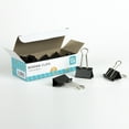 Pen + Gear Metal Binder Clips, Black, 12 Count