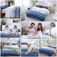 thumbnail image 5 of 3 Piece Navy Blue Ombre Duvet Cover Set California King, Microfiber Comforter/Quilt Cover with Corner Ties and 2 Pillowcases, Farmhouse Modern Gradient All Season Soft Bedding with Zipper Closure, 5 of 8