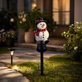 thumbnail image 7 of Christmas Solar Pathway Lights, Snowman Solar Stake Light Outdoor, Waterproof Warm White LED Ground Light with Solar Panel Auto Dusk to Dawn for Lawn Garden Yard Decor Iron 19.7 in, 7 of 7