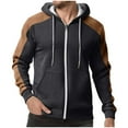 thumbnail image 5 of cocolona Womens and Mens Zip Hoodies Long Sleeve Drawstring Hooded Sweatshirts Fall Winter Fashion Color Block Pullover Hoodie with Pockets, 5 of 7