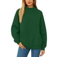 thumbnail image 4 of Womens Oversized Mock Neck Sweatshirts,Long Sleeve Pullover Plus Size Thick Tops,2025 Casual Fall Winter Outfits With Pockets Green XXL, 4 of 7