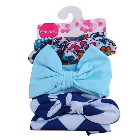 

3Pcs Kids Floral Headband Girls Baby Elastic Bowknot Accessories Hairband Set