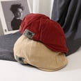 thumbnail image 6 of Retro Warm British Style Harajuku style Painter Hat Peaked Cap Autumn Winter Women Cap Korean Style Hat Cotton Berets Men Berets BLACK, 6 of 8