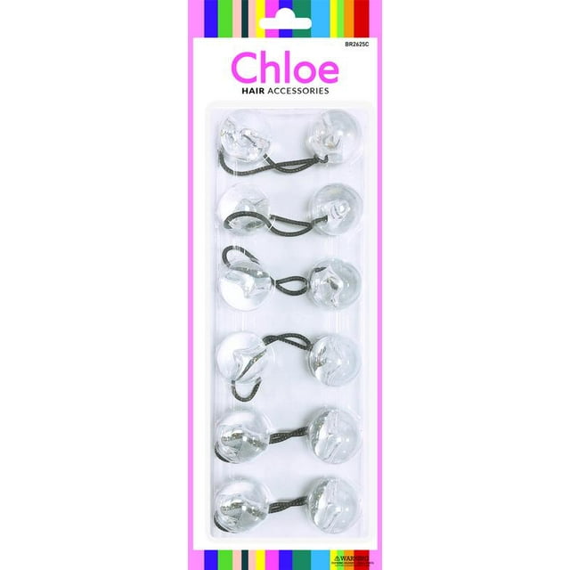 Chloe Jumbo Hair Knockers Clear 6 Pieces (BR2625C)