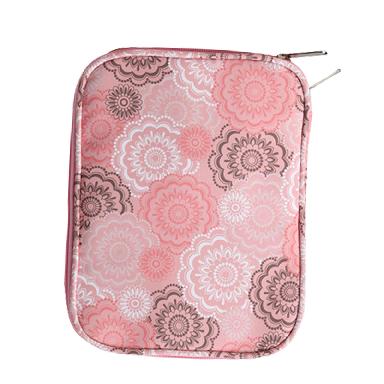 Knitting Storage Bag Crochet Hook Case 600D Oxford Cloth Empty Sewing Bag Portable Pink for Scissors Household Knitting Bag 23x17cm