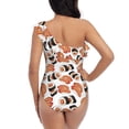 thumbnail image 5 of Haiem Sushi Roll Women's One Piece Swimsuits Tummy Control One Shoulder Bathing Suits Ruffle Swimwear-XX-Large, 5 of 8