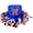 blue, variant on vlrwzc 4th of July Tinsel Fedora Top Hat Patriotic Porkpie Party Hat