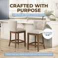 thumbnail image 4 of ROME + OAK Carylnd 26" Swivel Counter Stool in Weathered Oak with Sand Fabric Seat, 4 of 13