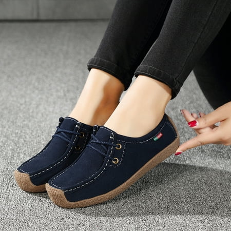 

Women‘s Casual Faux Suede Shoes Breathable & Lightweight Lace Up Flat Shoes Women‘s Footwear