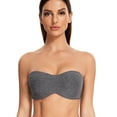 thumbnail image 4 of MELENECA Women's Strapless Bras for Large Bust Minimizer Unlined with Underwire Clear Strap Grey Heather 40C, 4 of 5