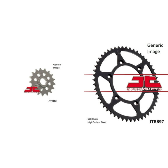 JT SPROCKETS Front and Rear Steel Sprocket Kit for OffRoad KTM 640 LC4 Enduro 2000-2003
