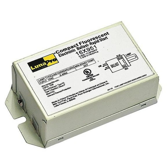 Manufacturer Varies CFL Ballast, Electronic, 14W, 120V (Formerly LumaPro) 16X951