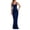 Navy, variant on Iyufng Evening Gown for Women Spaghetti Straps Pleated Bodycon Maxi Dresses