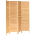 thumbnail image 2 of Oriental Furniture 6 ft. Tall Wooden Louvered Room Divider Natural - 4 Panel, 2 of 6