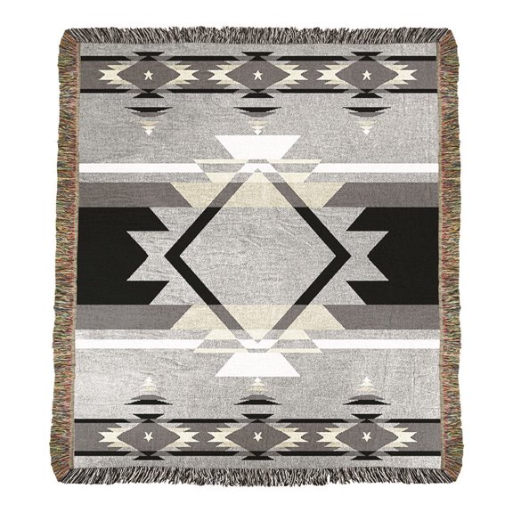 Manual Woodworkers & Weavers ATFBLK 50 x 60 in. Tapestry Throw Blanket - Flame Black