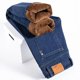 thumbnail image 4 of Pantalones vaqueros casuales de lana de invierno para hombre, de talla grande 42 44 46, de algodón elástico a la moda, gruesos y cálidos, de marca para hombre, 4 of 5