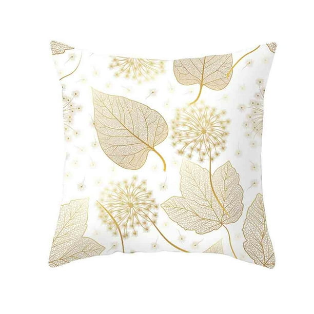 Ganfancp Planta de Oro Impreso Poliéster Funda Sofá Funda Cojín Decoración Del Hogar Ofertas Del Día Liquidación 1 X Funda de Almohada