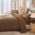 thumbnail image 3 of Washed Cotton Duvet Cover Set Linen Feel Natural Wrinkle Lightweight Comfy (King  Linen), 3 of 6