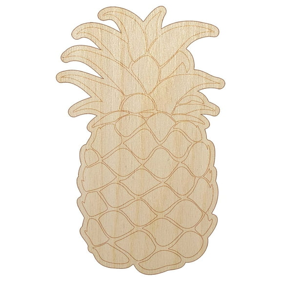 Pineapple Fruit Drawing Wood Shape Unfinished Piece Cutout Craft DIY Projects - 4.70 Inch Size - 1/8 Inch Thick