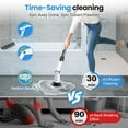 thumbnail image 4 of Amiluo Electric Spin Scrubber, 600 RPM Cordless Bathroom Cleaning Brush, 3 Speeds Power Scrubber with Adjustable Handle & 8 Replaceable Heads, Shower brush for Tub Tile Floor, A2/White, 4 of 9