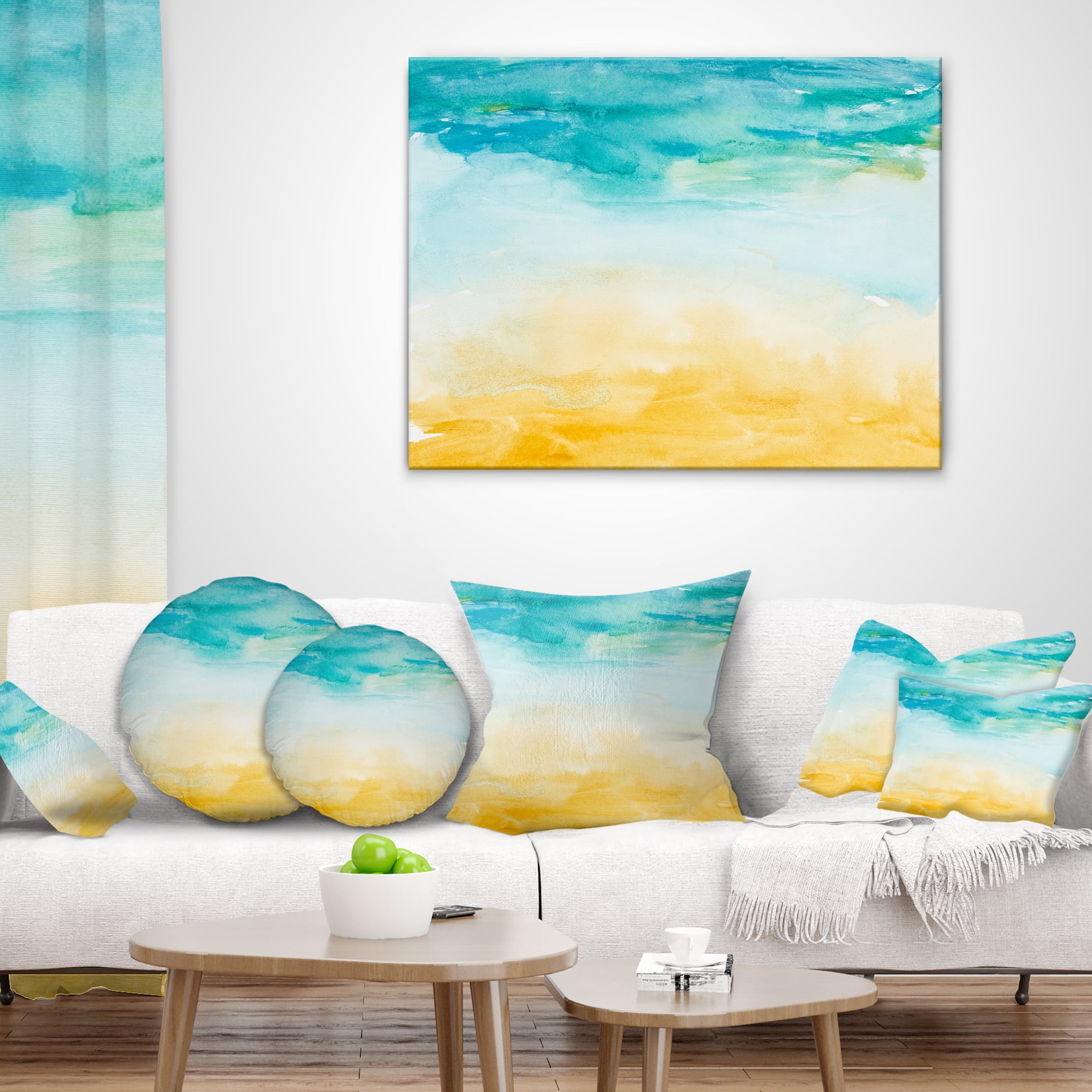 Designart Soil and Sky Strokes - Landscape Printed Throw Pillow - 12x20